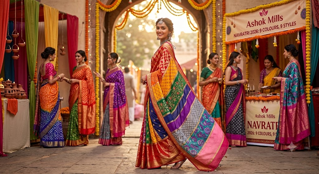 Navratri Saree Collection Guide 2026: 9 Colours, Saree Styles & Styling Ideas