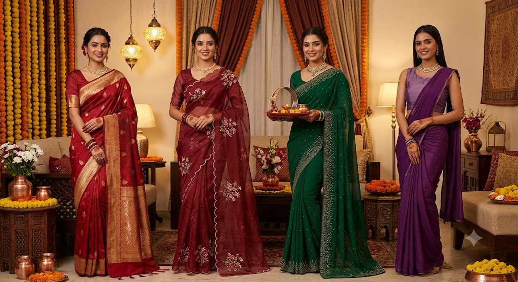 Karwa Chauth Saree Ideas: Elegant Traditional Looks for the Festive Celebration