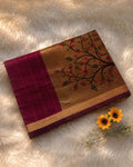 Pink Colour Cotton Jamdani Saree with Sequin Work