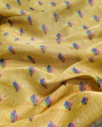 Dark Golden Colour Cotton Tissue Saree