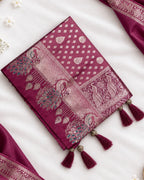 Peach Pink Colour Paithani Silk Saree with Multicolour Peacock Design