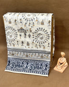 Off White Colour Cotton Warli Design Saree