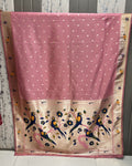 Dusty Rose Pink Colour Bamboo Paithani Saree M 15237