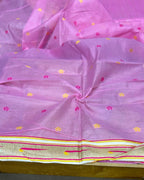 Pink Colour Cotton Meenakari Work Saree