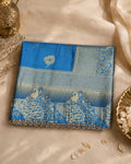Blue Colour Soft Silk Saree With Moti Border