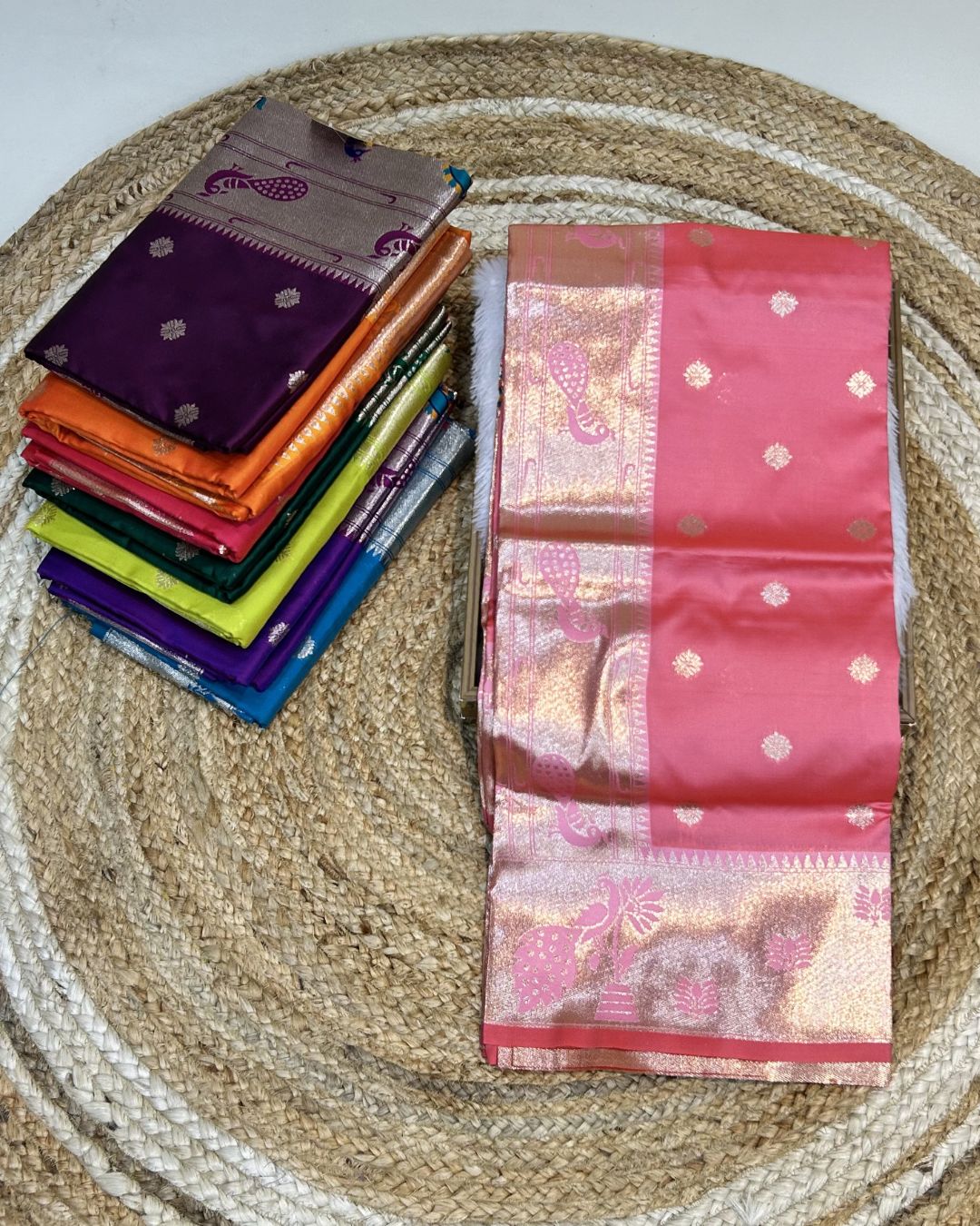 Peach Pink Colour Silk Paithani Saree