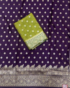Pear Green Colour Soft Peshwai Saree