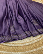 Lavender Colour Star Georgette Saree