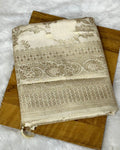 Off White Colour Dola Silk Saree