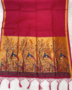 Pink Colour Cotton Jamdani Saree with Sequin Work