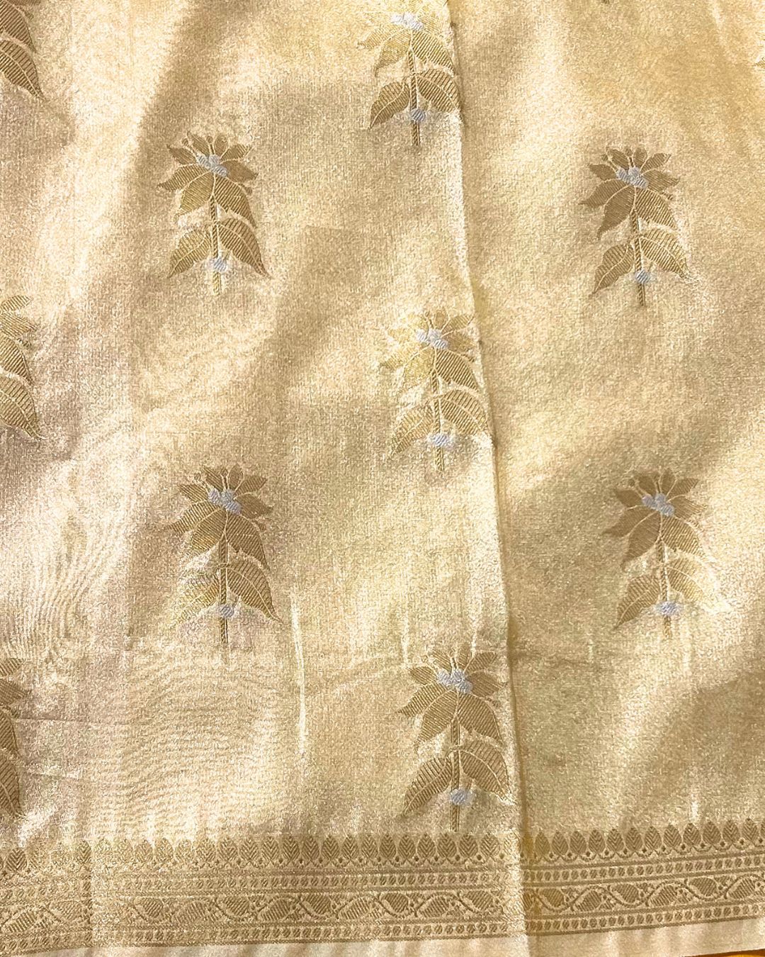 Golden Colour Rekha Tissue Silk Saree