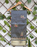 Stone Grey Colour Cotton Silk Warli Design Saree