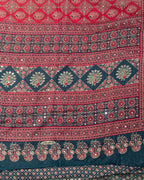 Pink Colour Ajrakh Print Mirror work Saree