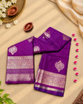Purple Colour Semi-Silk Saree with Rich Zari Pallu