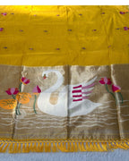 Mustard Yellow Colour Jamdani Cotton Saree