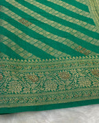 Olive Green Colour Vichitra Silk Swarovski Work Saree