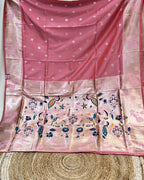 Peach Pink Colour Silk Paithani Saree