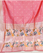 Peach Pink Colour Silk Paithani Saree