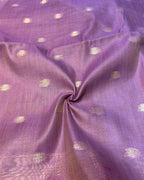 Lavender Colour Cotton Jamdani Saree with Sequin Work