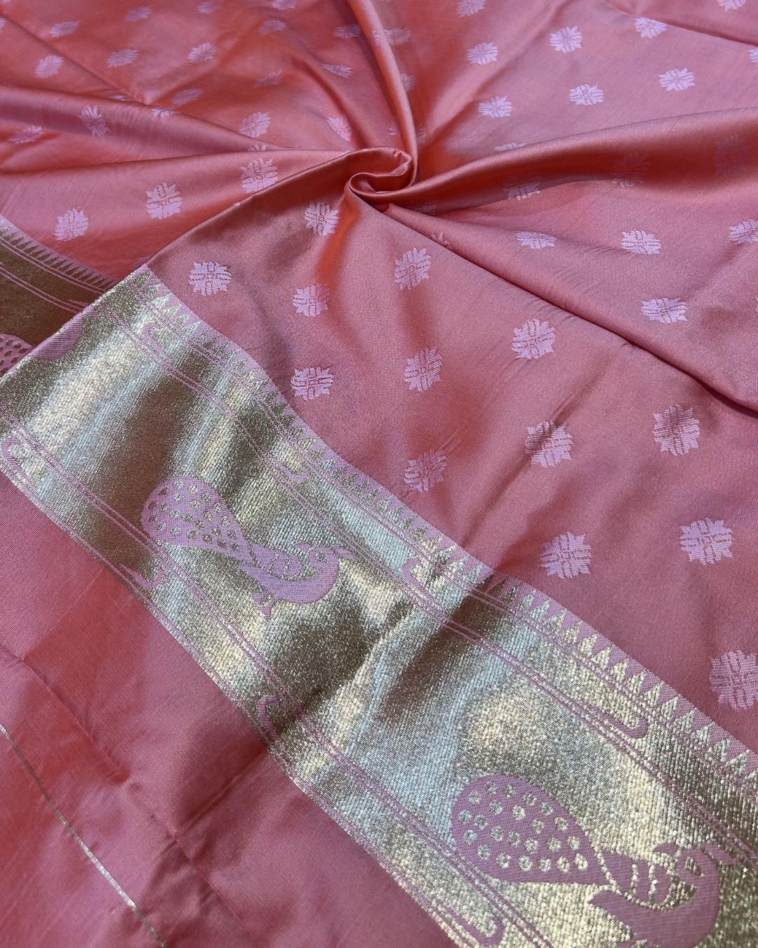 Peach Pink Colour Silk Paithani Saree