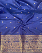 Peacock Green Colour Semi Silk Contrast Border Zari Saree
