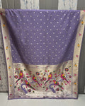 Lilac Colour Bamboo Paithani Saree M 15237