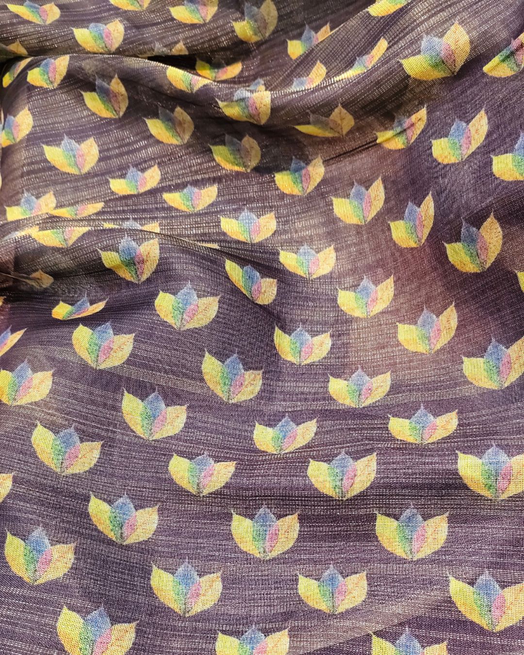 Dark Wine Colour Cotton Tissue Saree