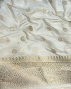 Off White Colour Dola Silk Saree