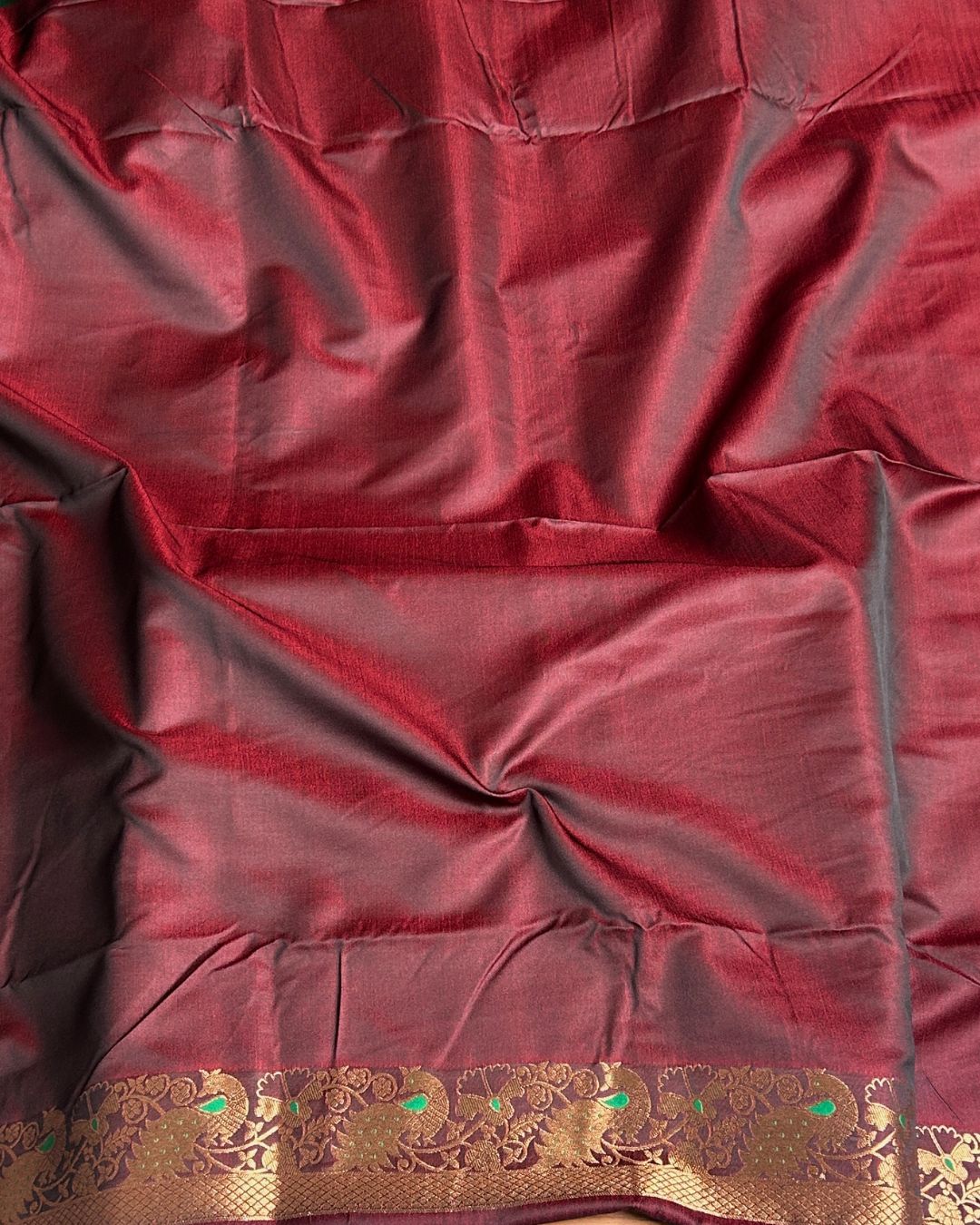 Forest Green Colour Satin Silk Paithani with Meenakari Peacock Butti