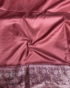 Peach Pink Colour Paithani Silk Saree with Multicolour Peacock Design