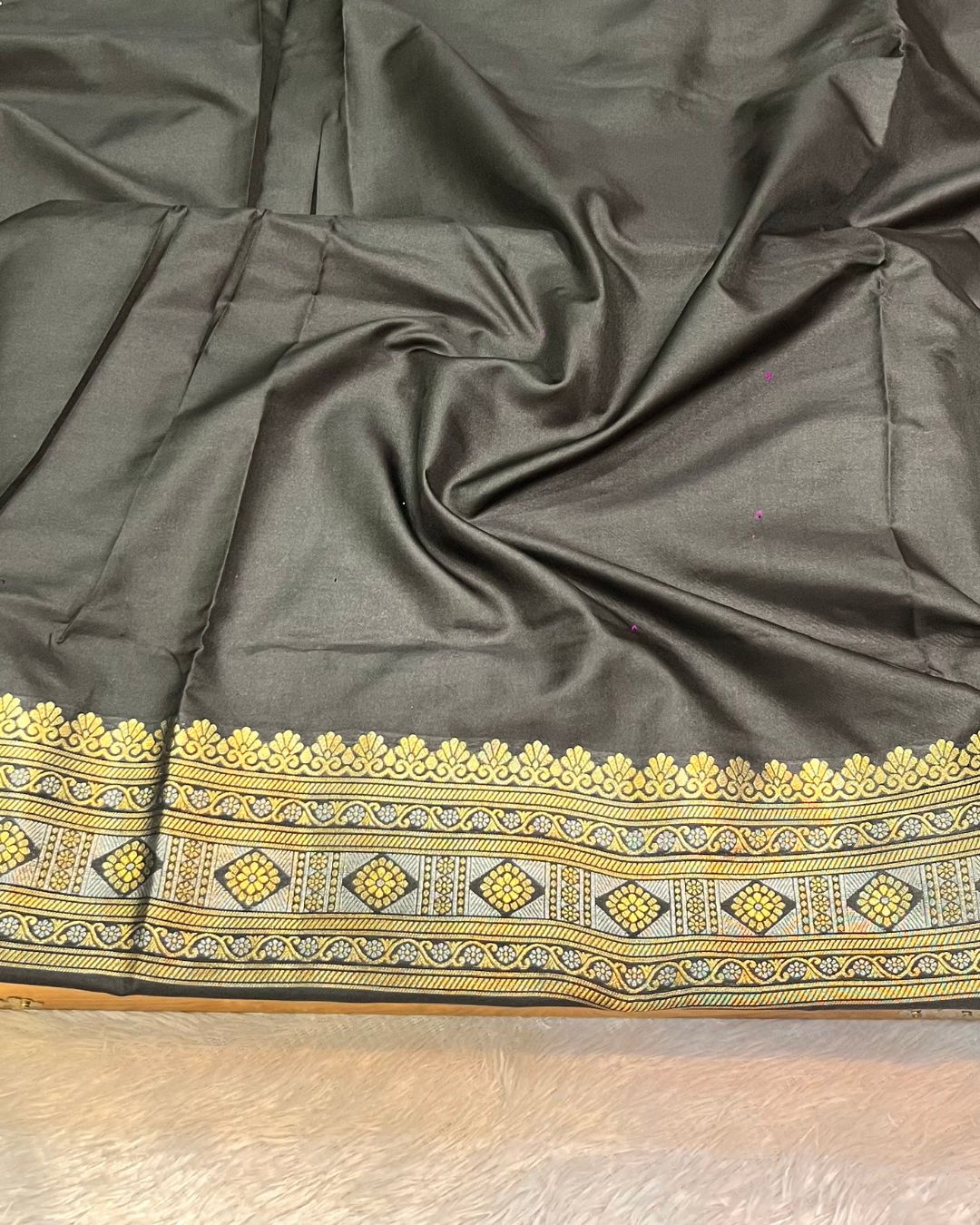Black Colour Soft South Silk Saree