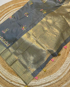 Stone Grey Colour Cotton Silk Warli Design Saree