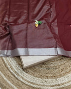Maroon Colour Jute Cotton Saree