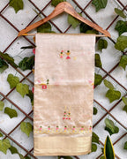 Pearl White Colour Cotton Silk Warli Design Saree