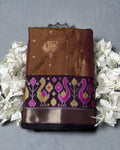 Olive Brown Colour Dual-Shade Saree with Patola Design Border