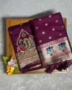 Wine Colour Paithani Saree