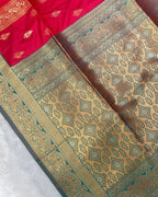 Pink Colour Semi Silk Contrast Border Zari Saree