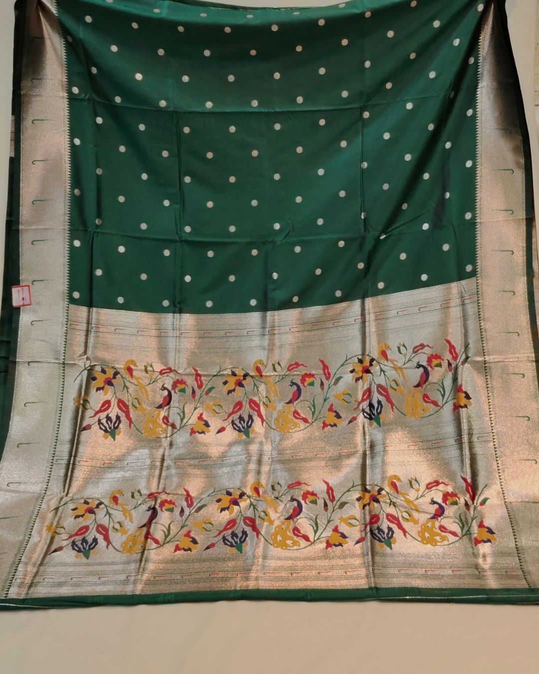 Dark Green Colour Silk Paithani Saree