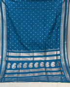 Teal Blue Colour Soft Peshwai Saree