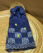 Indigo Colour Batik Cotton Saree