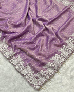 Lavender Colour Shimmer Fandy Saree