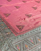 Gajari Pink Colour Shimmer Georgette Dual Shine Wok Border Saree