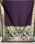 Wine Colour Bamboo Paithani Saree M 15237