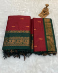 Maroon Colour Gadwal Cotton Silk Saree