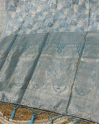 Blue Colour Semi Silk Zari Saree