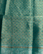 Rama Green Colour Shimmer Georgette Saree With Swarovski Work