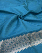 Teal Blue Colour Soft Peshwai Saree