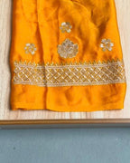 Dark Purple Colour Art Silk Work Saree with Contrast Blouse