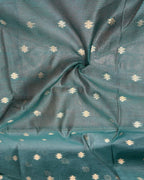 Dark rama green Colour Cotton Jamdani Saree with Sequin Work