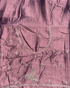 Dusty Lavender Colour Vichitra Silk Thread Wok Border Design Saree